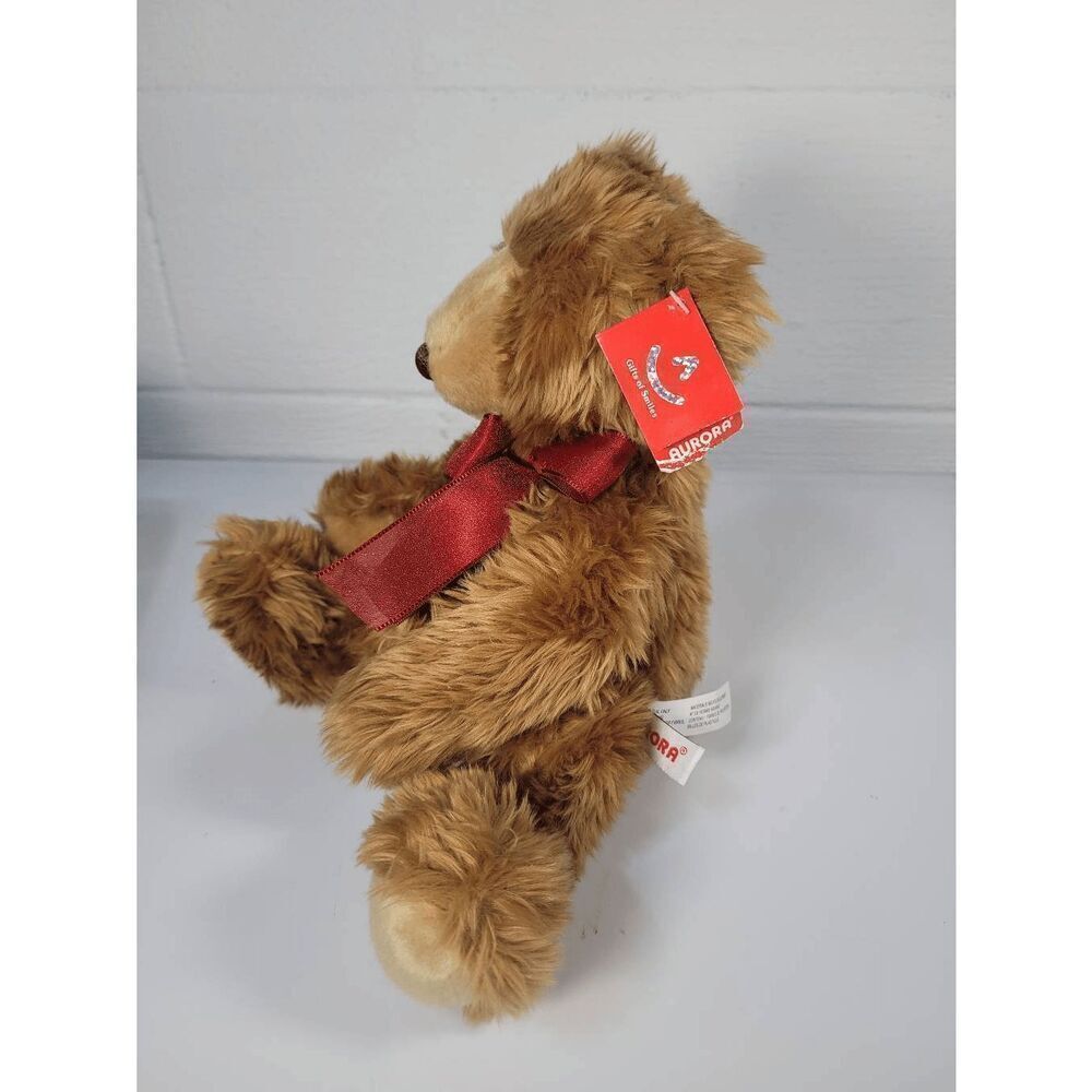 Aurora World Olde Time Christmas Teddy Bear Plush Toy Brown Size 12 Inch - Picture 2 of 7